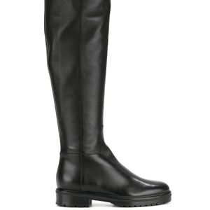Black Leather Knee Boot